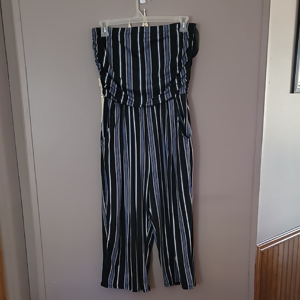 Striped Black and White Jumpsuit